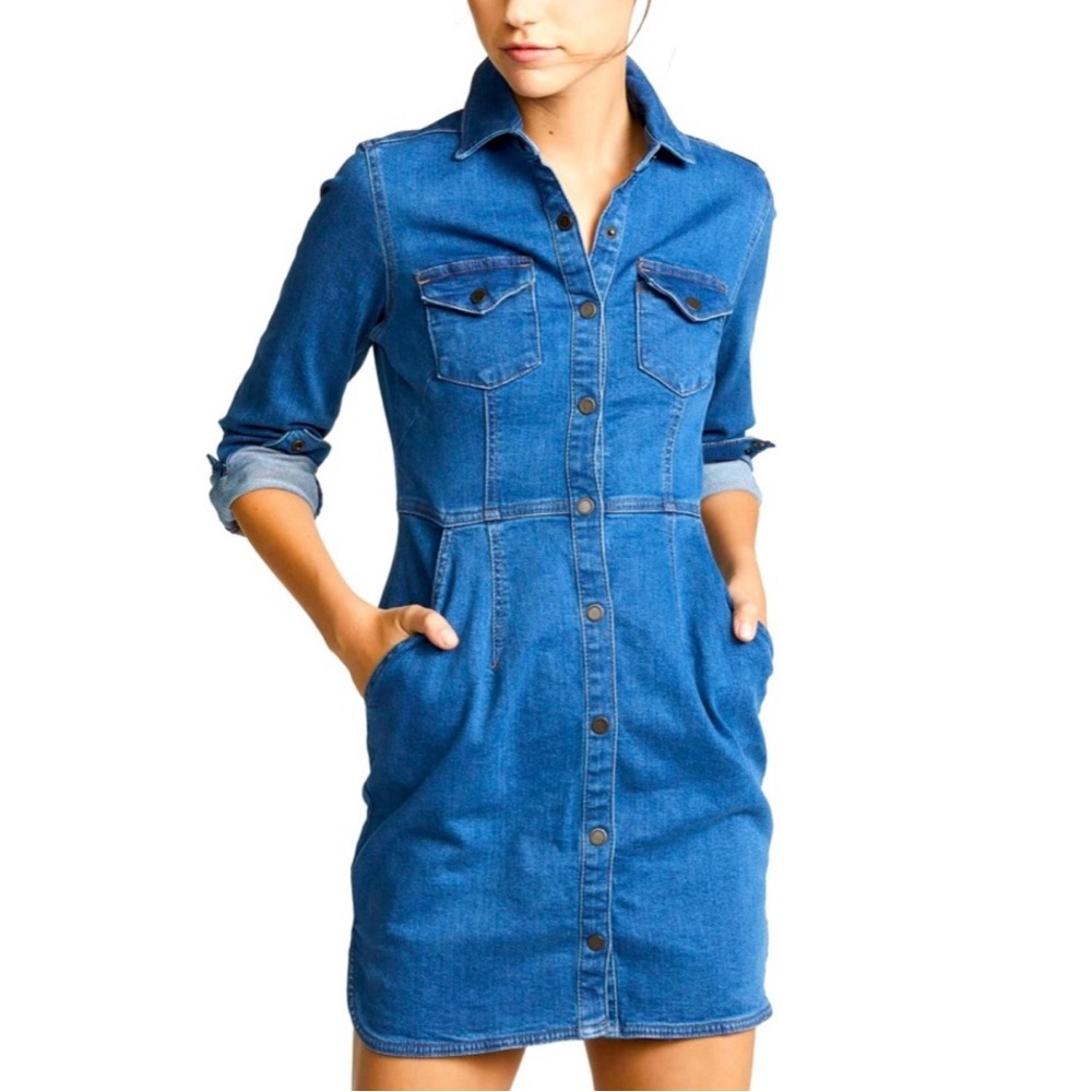 Free People Dynomite Denim Mini Dress